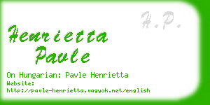 henrietta pavle business card